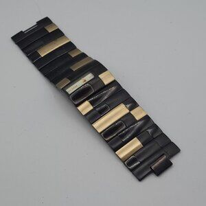 DKNY NY-4378 Black Gold Metal Patchwork Cuff Bangle Watch - Keeps Perfect Time